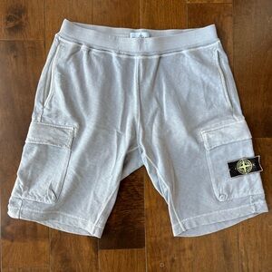 Stone Island Light Purple Organic Cotton Fleece Shorts